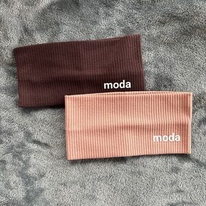 Moda Ribbed Headbands in Chocolate and Blush